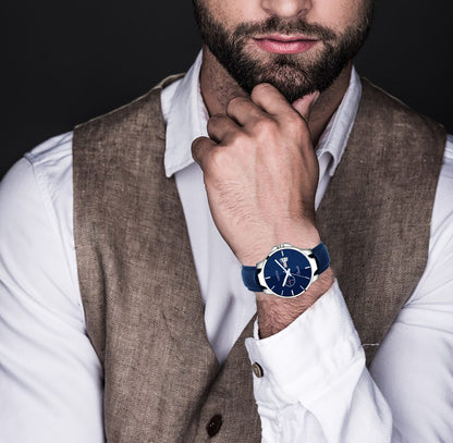 Matrix Classic Black Dial Leather Strap Analog Watch for Men