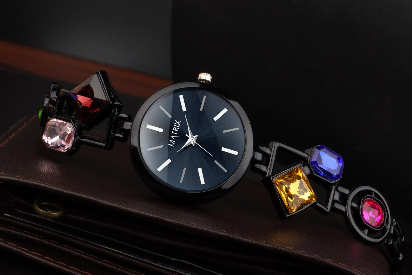 Matrix DAISY Stone Studded Bracelet Analog Watch for Women