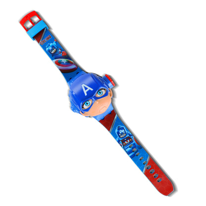Matrix Captain America 3D Heads Up 6 Image Projector Watch for Kids