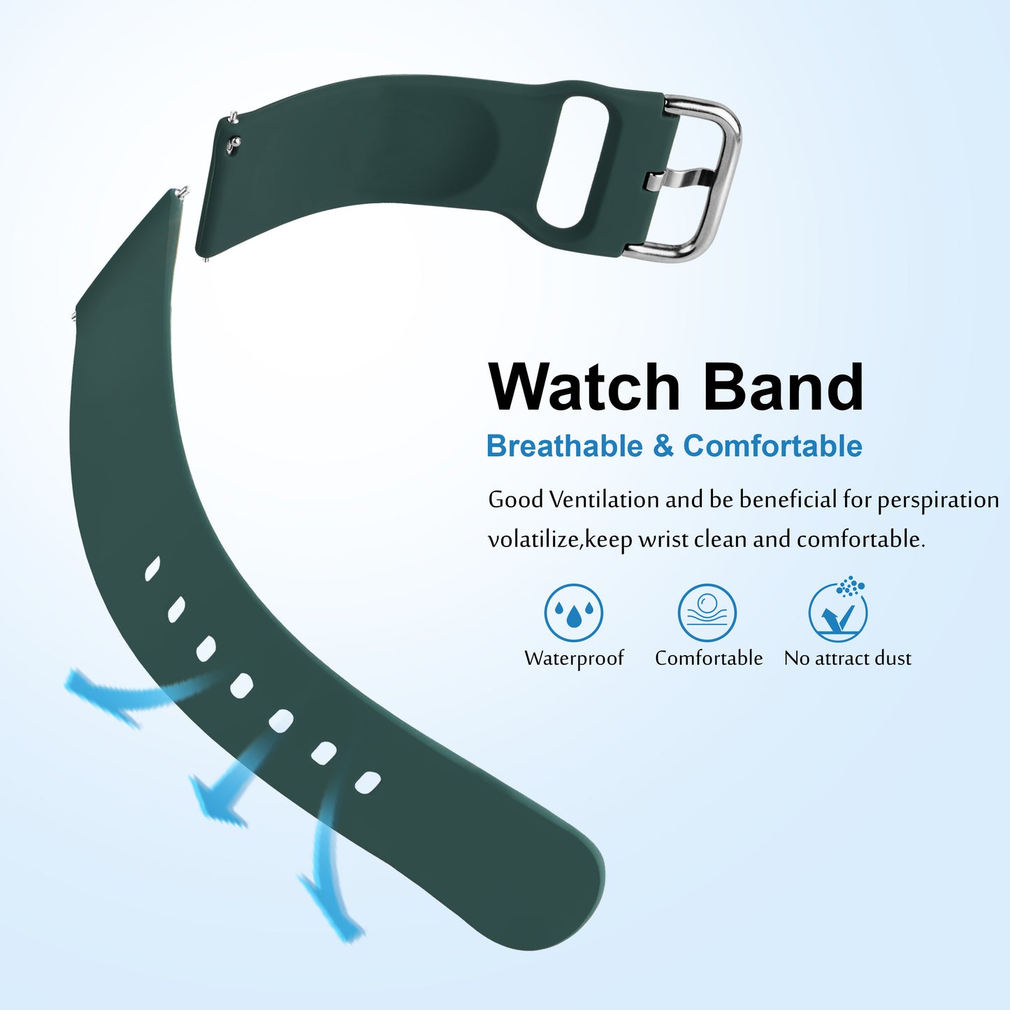 Matrix Accessorize 22MM Silicone Loop Strap (Colour :Teal)