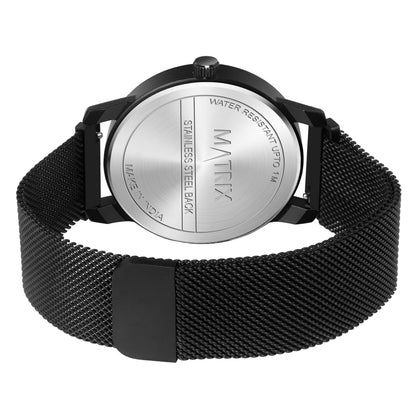 Matrix Dual Tone Black Day & Date Dial With Mesh Chain Strap Analog Watch for Men