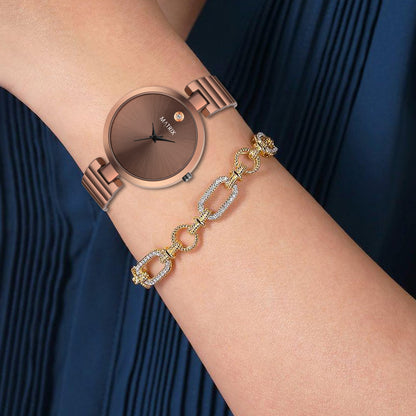 BLUSH Stone Stud Bracelet Style Analog Watch for Women