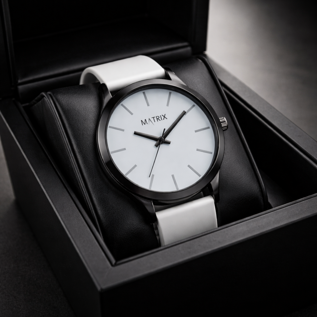 Matrix Minimalist Silicone Strap Analog Watch for Men & Boys
