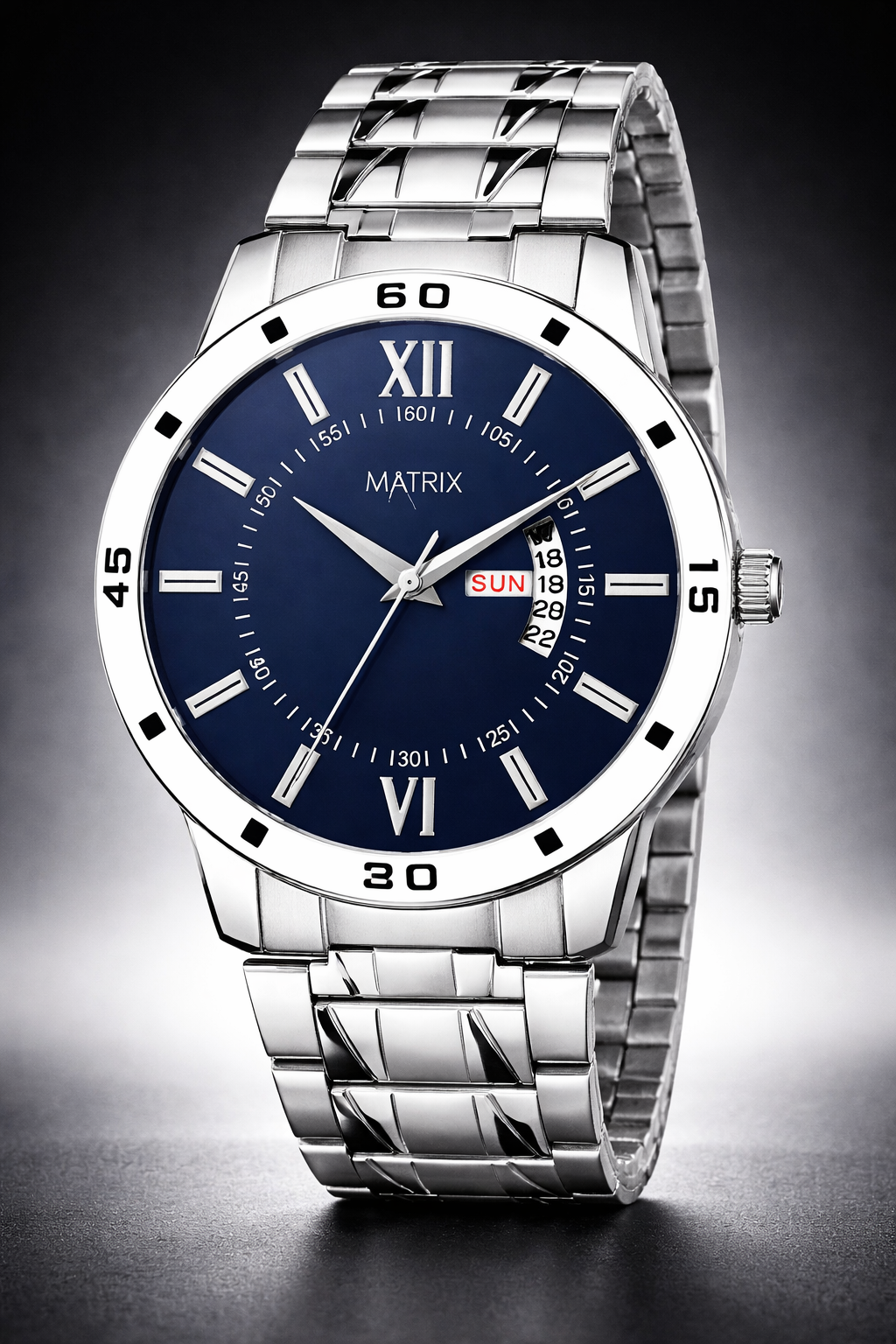 Matrix Antique Day and Date With Stainless Steel Strap Analog Watch for Men