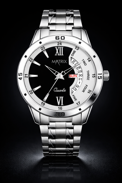 Matrix Antique Day and Date With Stainless Steel Strap Analog Watch for Men