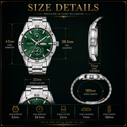 Matrix Superior Day & Date With Stainless Steel Strap Analog Watch For Men