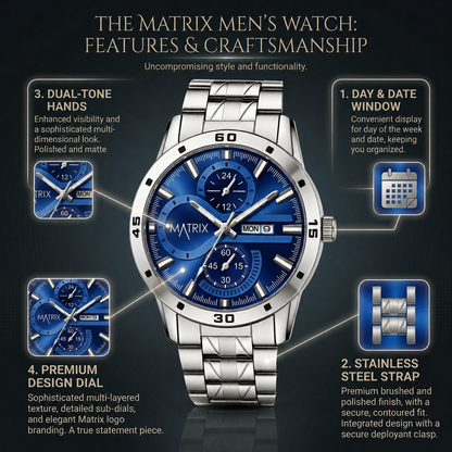 Matrix Superior Day & Date With Stainless Steel Strap Analog Watch For Men