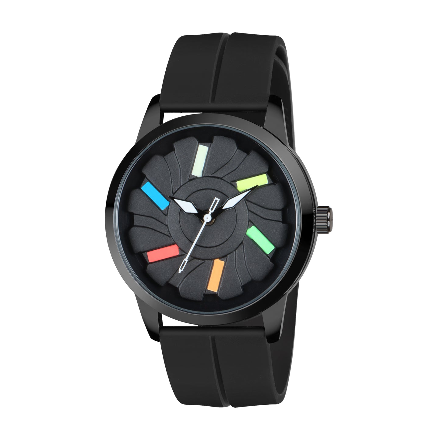 Matrix MotionX Rotating Dial With Radium Inside & Black Silicone Strap Analog Watch for Men
