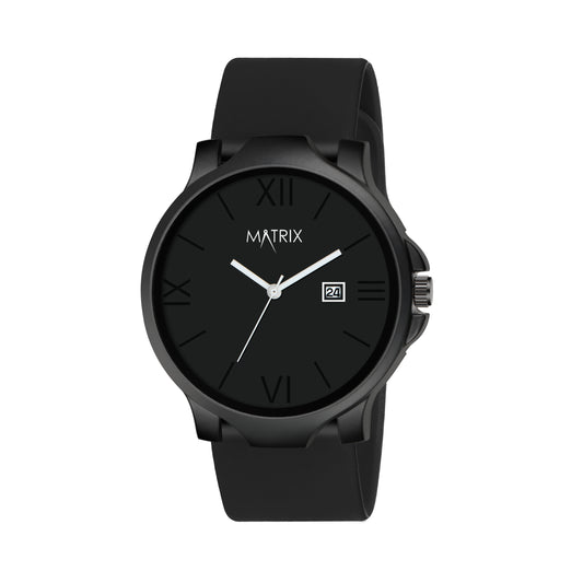 Matrix Dark Edition Day Display Silicone Strap Analog Watch for Men