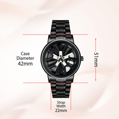 MotionX Spinning Car Wheel Dial Chain Strap Analog Watch for Men