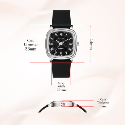 Matrix Iconic Square Dial Silicone Strap Analog Watch for Men