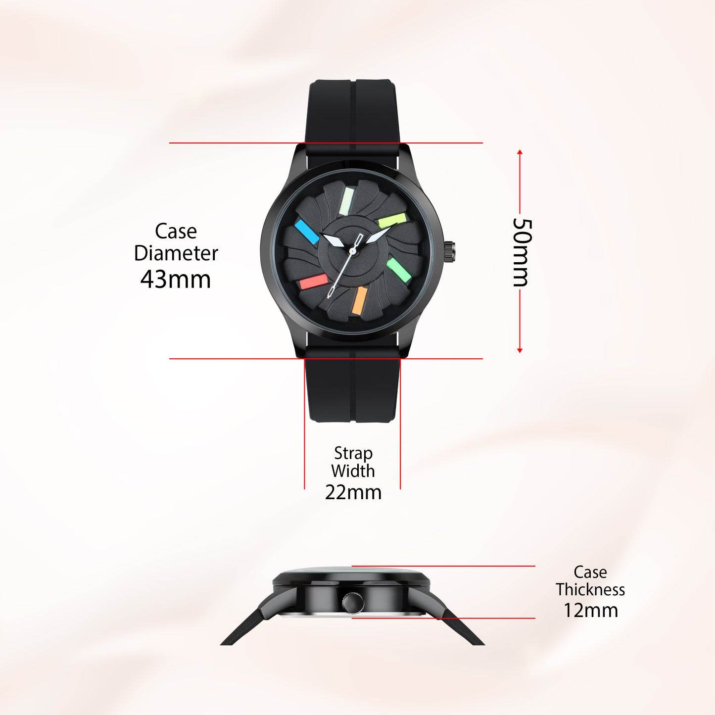 Matrix MotionX Rotating Dial With Radium Inside & Black Silicone Strap Analog Watch for Men