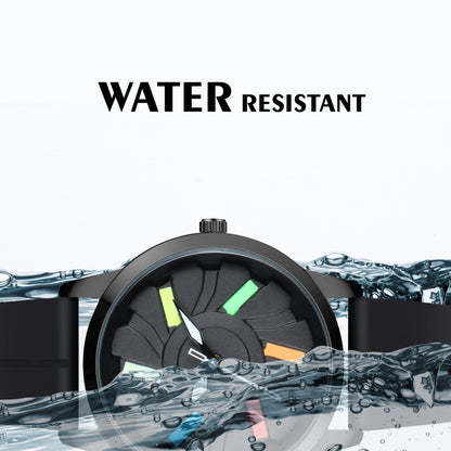 Matrix MotionX Rotating Dial With Radium Inside & Black Silicone Strap Analog Watch for Men