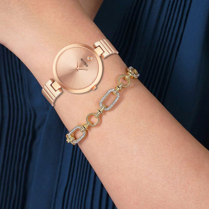 BLUSH Stone Stud Bracelet Style Analog Watch for Women