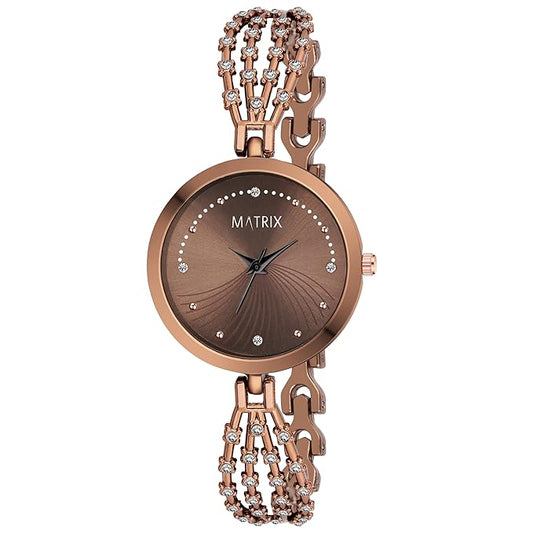 Matrix DAISY Stone Studded Bracelet Analog Watch for Women