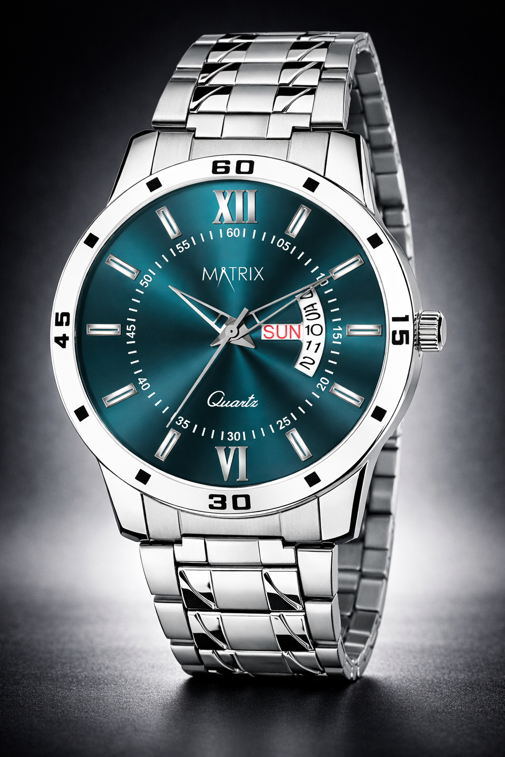 Matrix Antique Day and Date With Stainless Steel Strap Analog Watch for Men