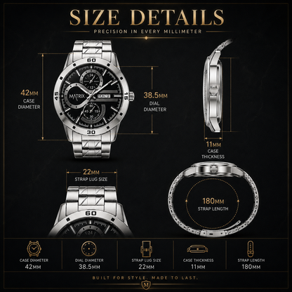 Matrix Superior Day & Date With Stainless Steel Strap Analog Watch For Men