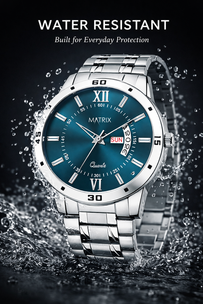 Matrix Antique Day and Date With Stainless Steel Strap Analog Watch for Men