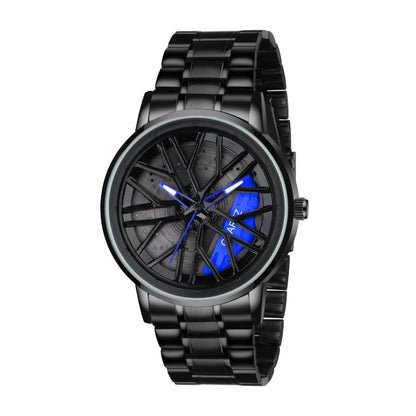 MotionX Rotating Roulette Dial Stainless Steel Strap Analog Watch for Men