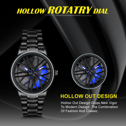 MotionX Rotating Roulette Dial Stainless Steel Strap Analog Watch for Men