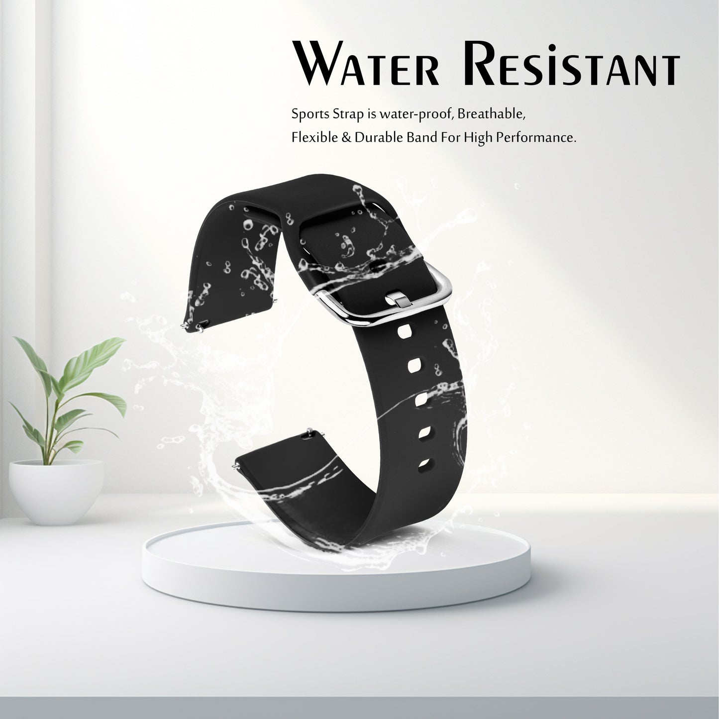 Matrix Accessorize 22MM Silicone Loop Strap (Colour :Black)