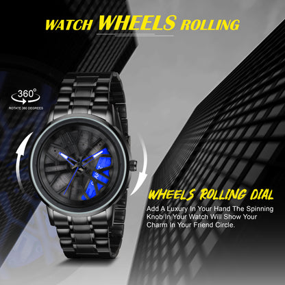 MotionX Rotating Roulette Dial Stainless Steel Strap Analog Watch for Men