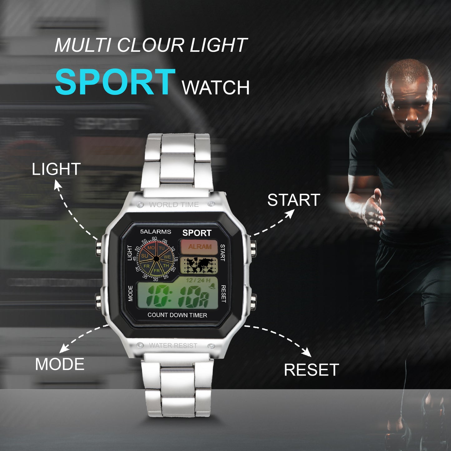 Matrix Sportz Digital Stainless Steel Sports Watch  for Men & Boys