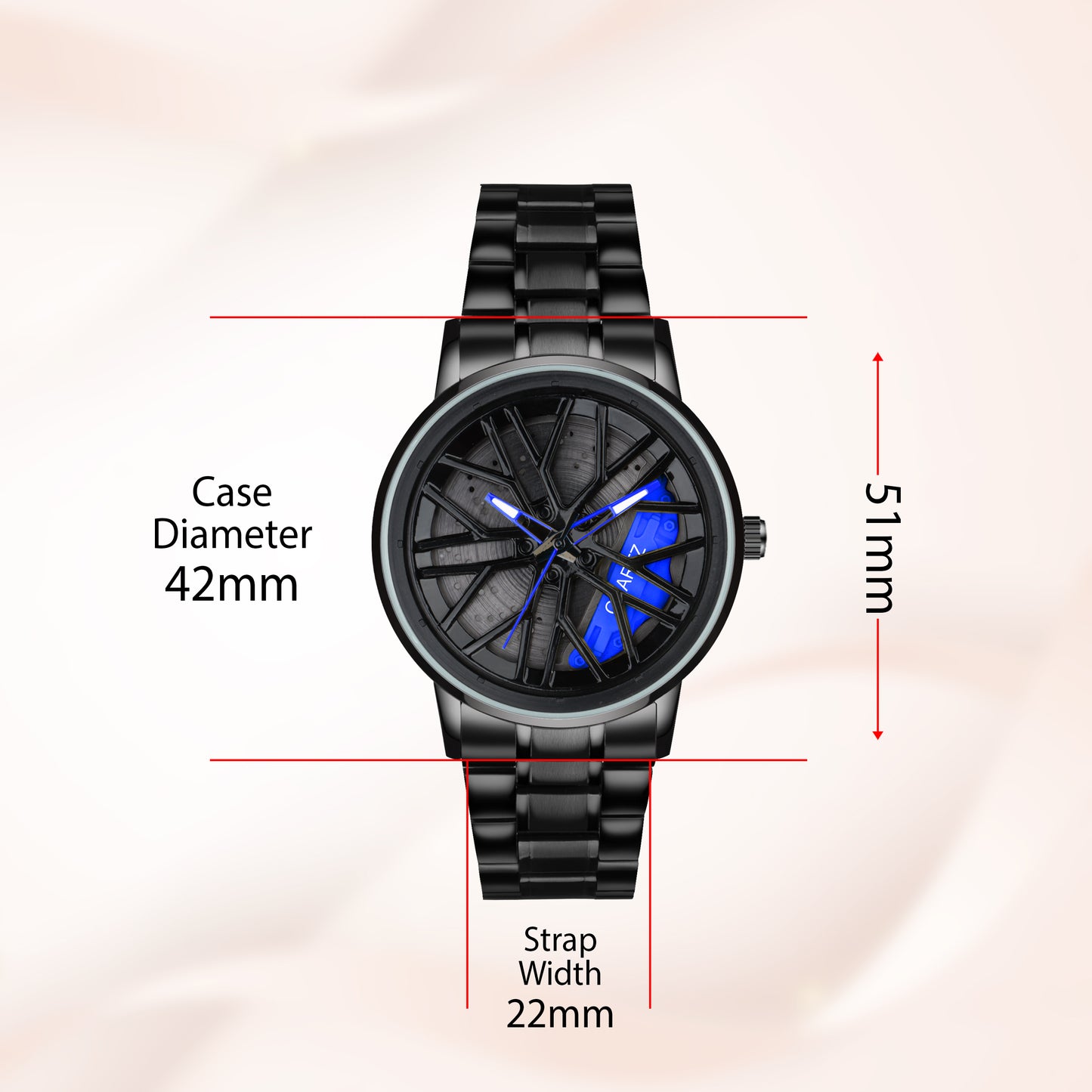 MotionX Rotating Roulette Dial Stainless Steel Strap Analog Watch for Men
