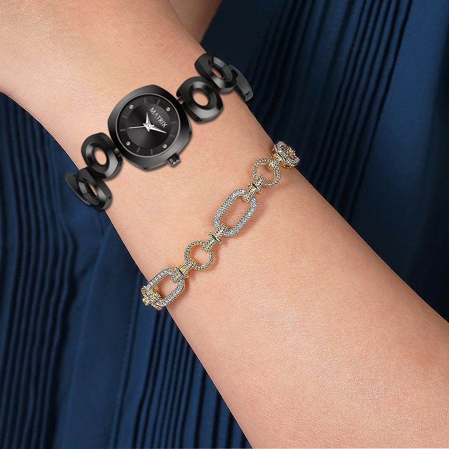 Matrix Timepiece Blush Collection | Designer Bracelet Chain Watch for Women