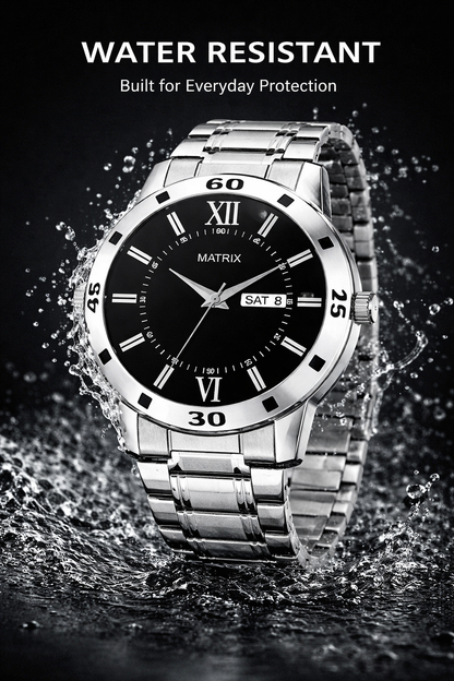 Matrix Antique Day and Date With Stainless Steel Strap Analog Watch for Men