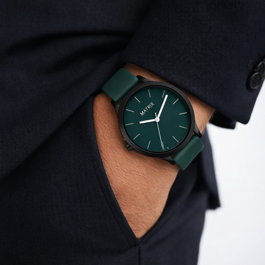 Matrix Minimalist Silicone Strap Analog Watch for Men & Boys
