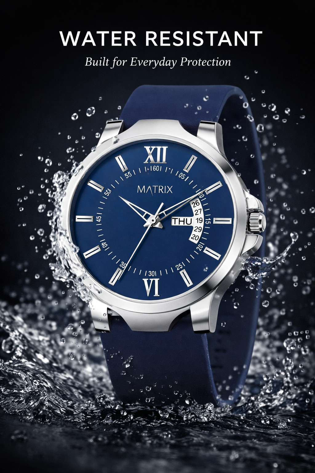 Matrix Antique 2.0 Day & Date Softest Silicone Strap Analog Watch For Men & Boys