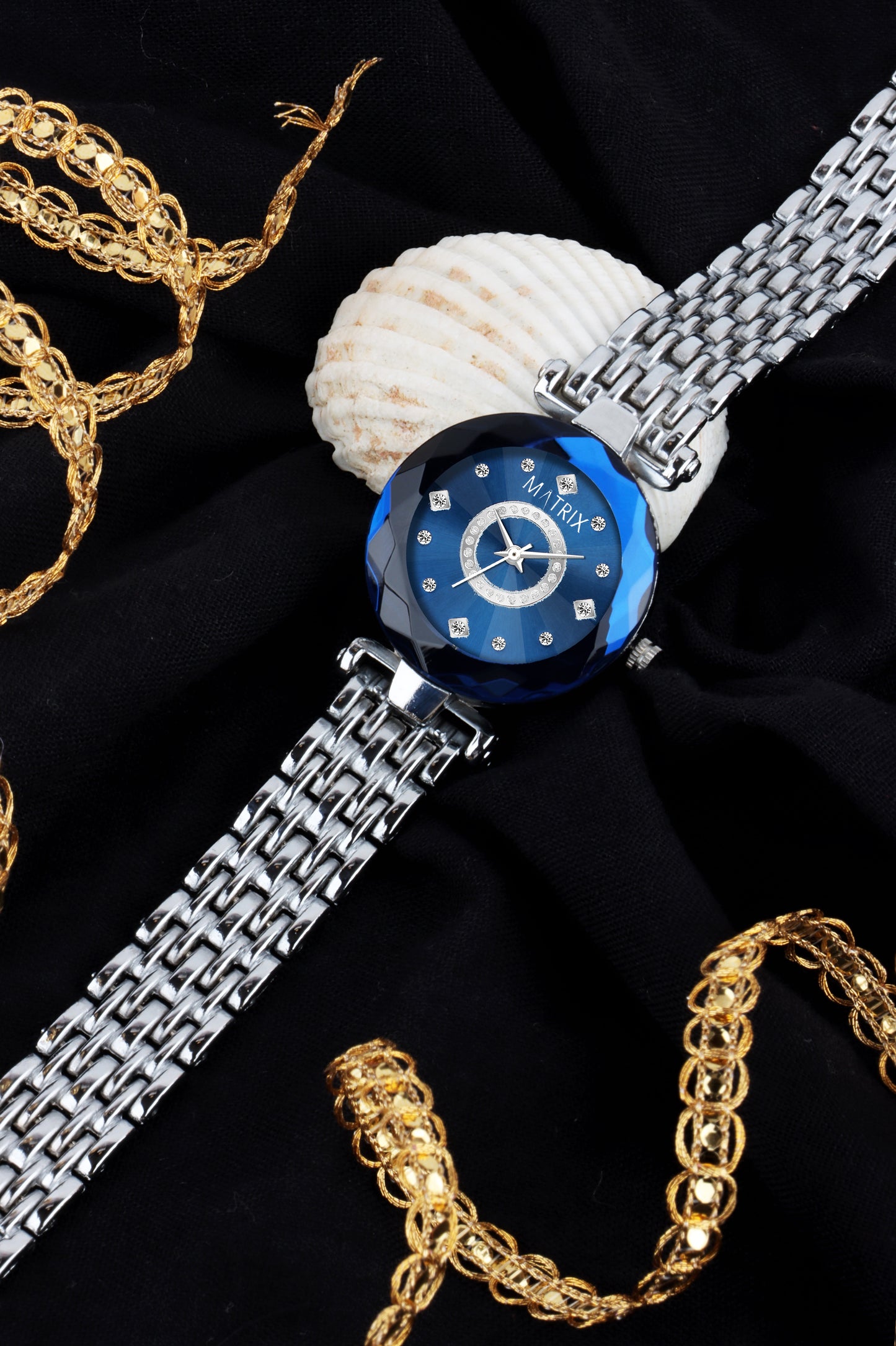 Matrix Moments Collection | Diamond Cut Glass Bracelet Style Watch For Women