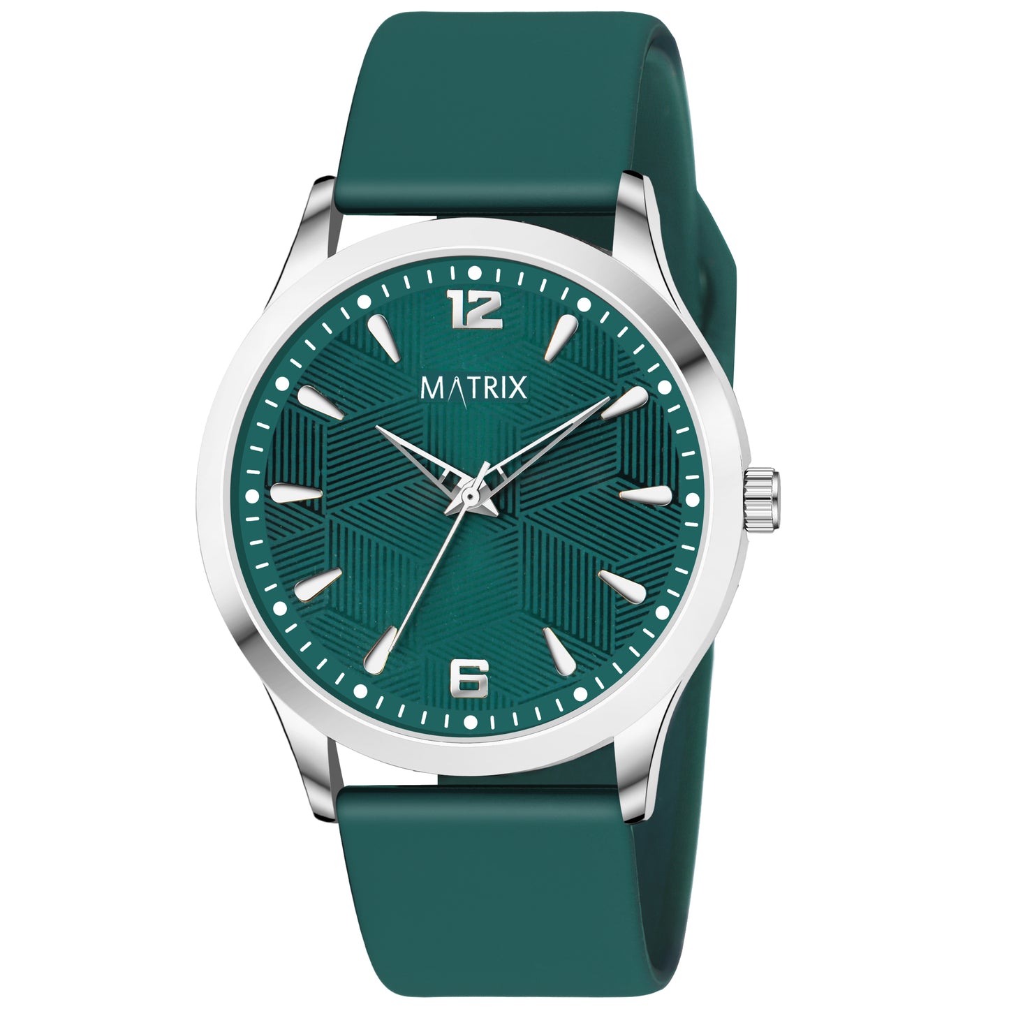 Matrix Dope Teal Green Dial With Silicone Strap Analog Watch For Men