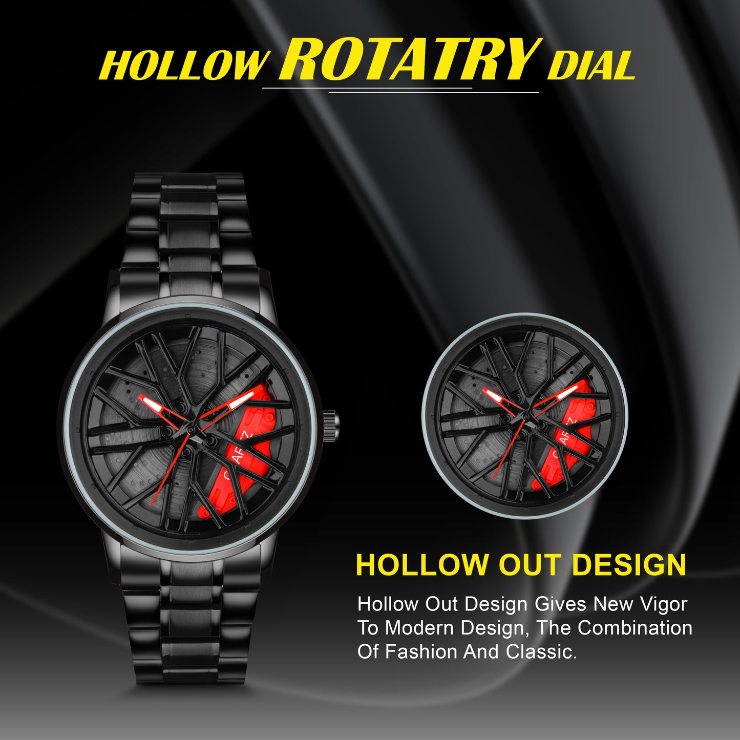 MotionX Rotating Roulette Dial Stainless Steel Strap Analog Watch for Men