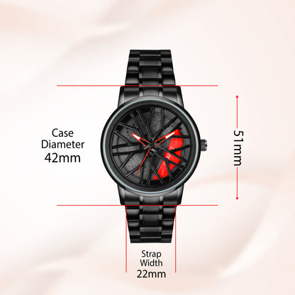 MotionX Rotating Roulette Dial Stainless Steel Strap Analog Watch for Men