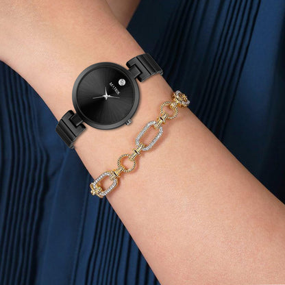 BLUSH Stone Stud Bracelet Style Analog Watch for Women