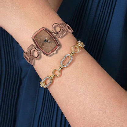 Matrix Timepiece Blush Collection | Designer Bracelet Chain Watch for Women