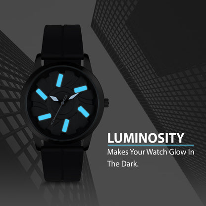 MotionX Rotating Dial With Radium Inside Black Mens Analog Watch