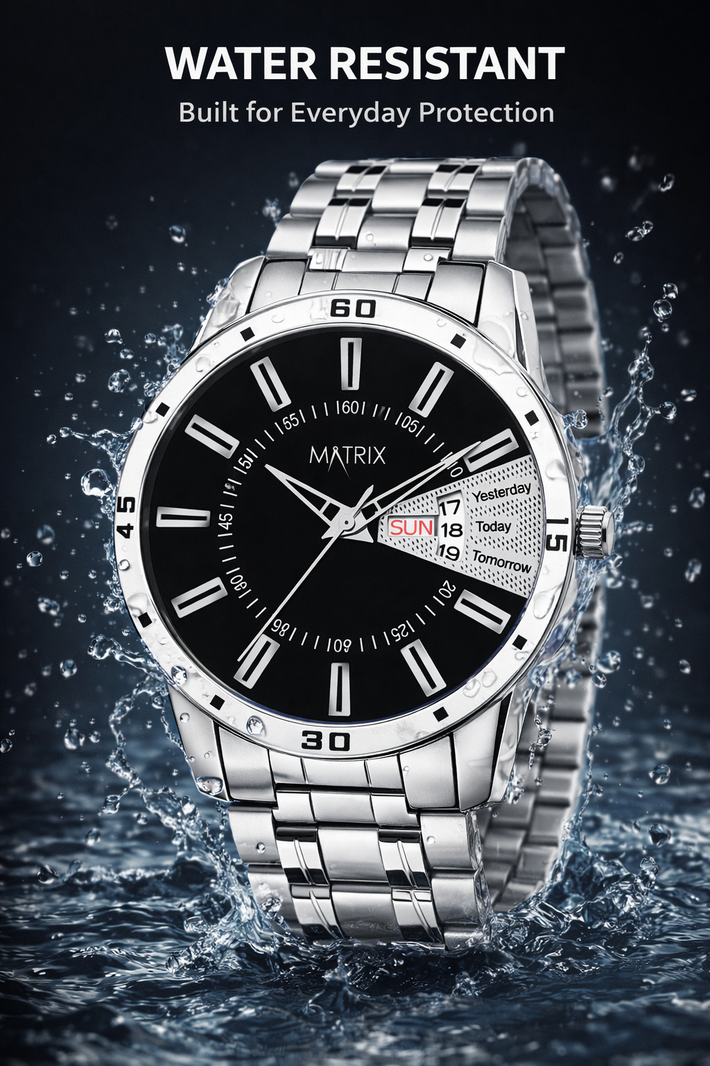 Matrix Antique 3.0 Day & Date With Stainless Steel Strap Analog Watch For Men