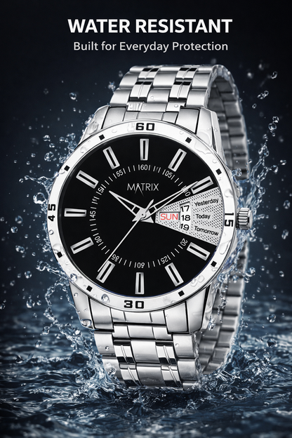 Matrix Antique 3.0 Day & Date With Stainless Steel Strap Analog Watch For Men
