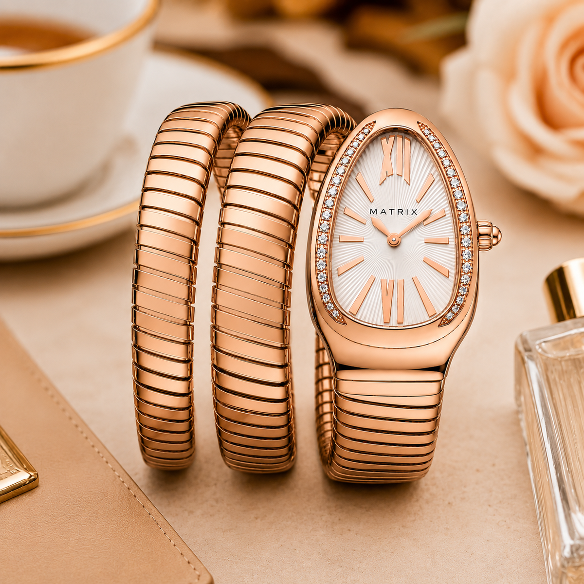 Matrix AURELLE Flexible Wrap Bracelet Strap Analog Watch For Women