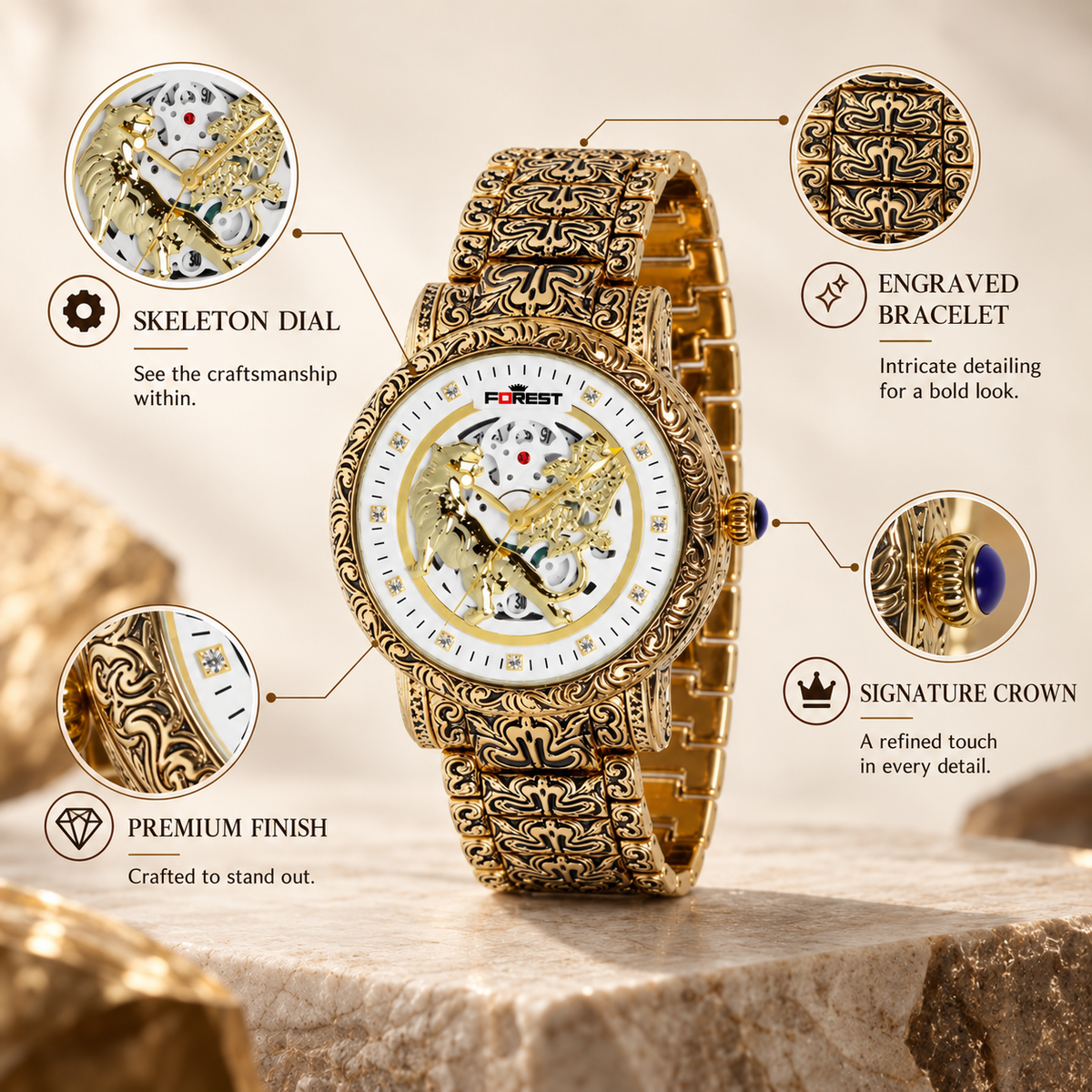 Matrix x Forest Edition Antique Analog Watch For Men