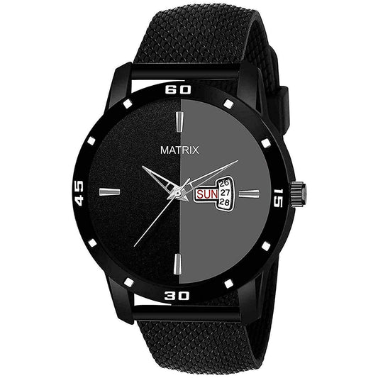 Matrix Dual Tone Dial & Leather Strap Analog Watch for Men
