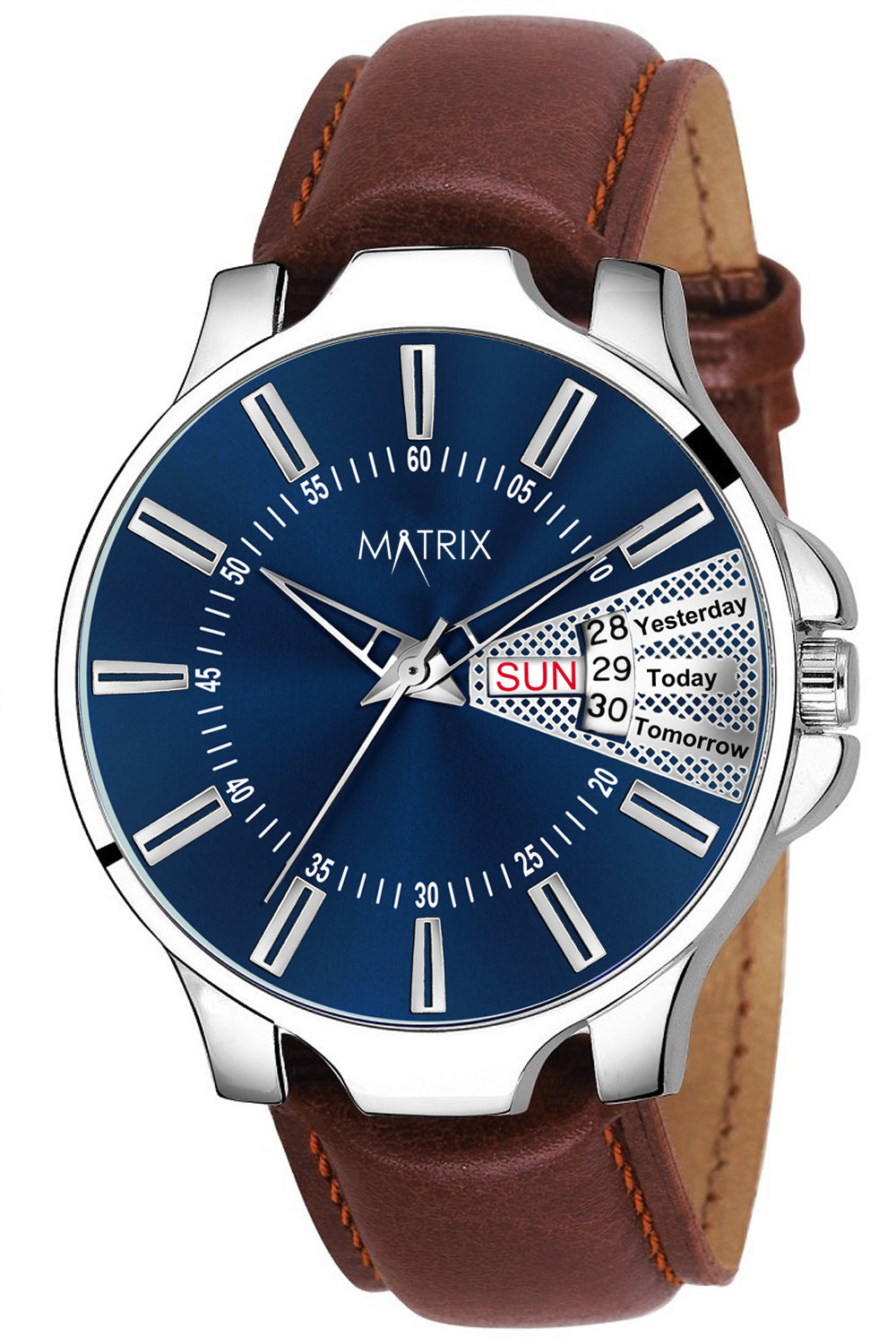 Matrix Leather Antique 3.0 Collection Day & Date Wrist Analog Watch For Men & Boys