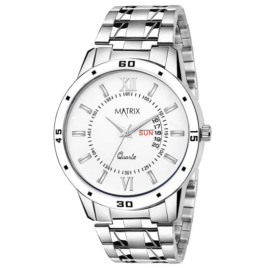 Matrix Antique Day and Date With Stainless Steel Strap Analog Watch for Men