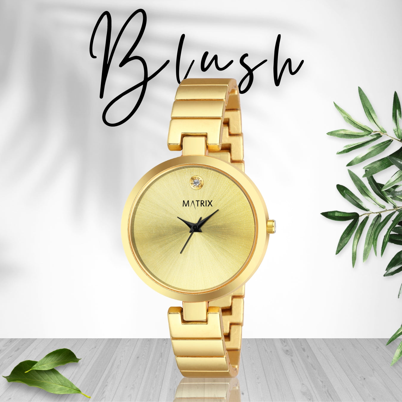 BLUSH Stone Stud Bracelet Style Analog Watch for Women