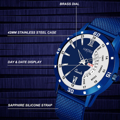 Matrix Dual Colour Day & Date Analog Watch for Men