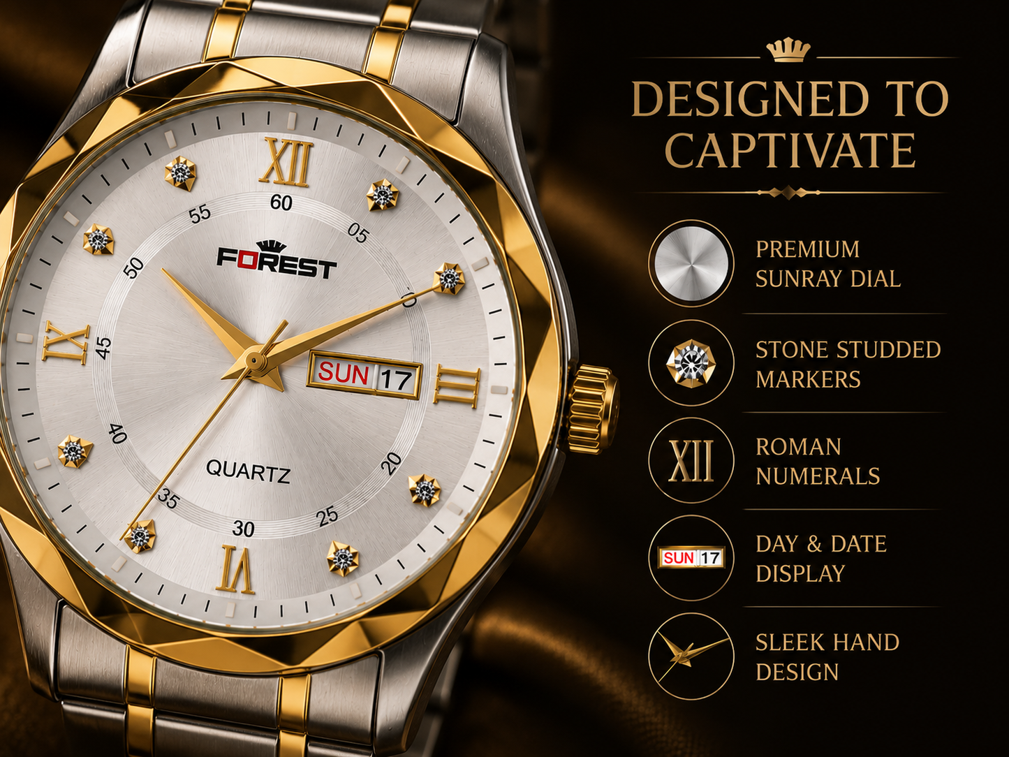 Matrix x Forest Edition Diamond Cut Analog Watch For Men