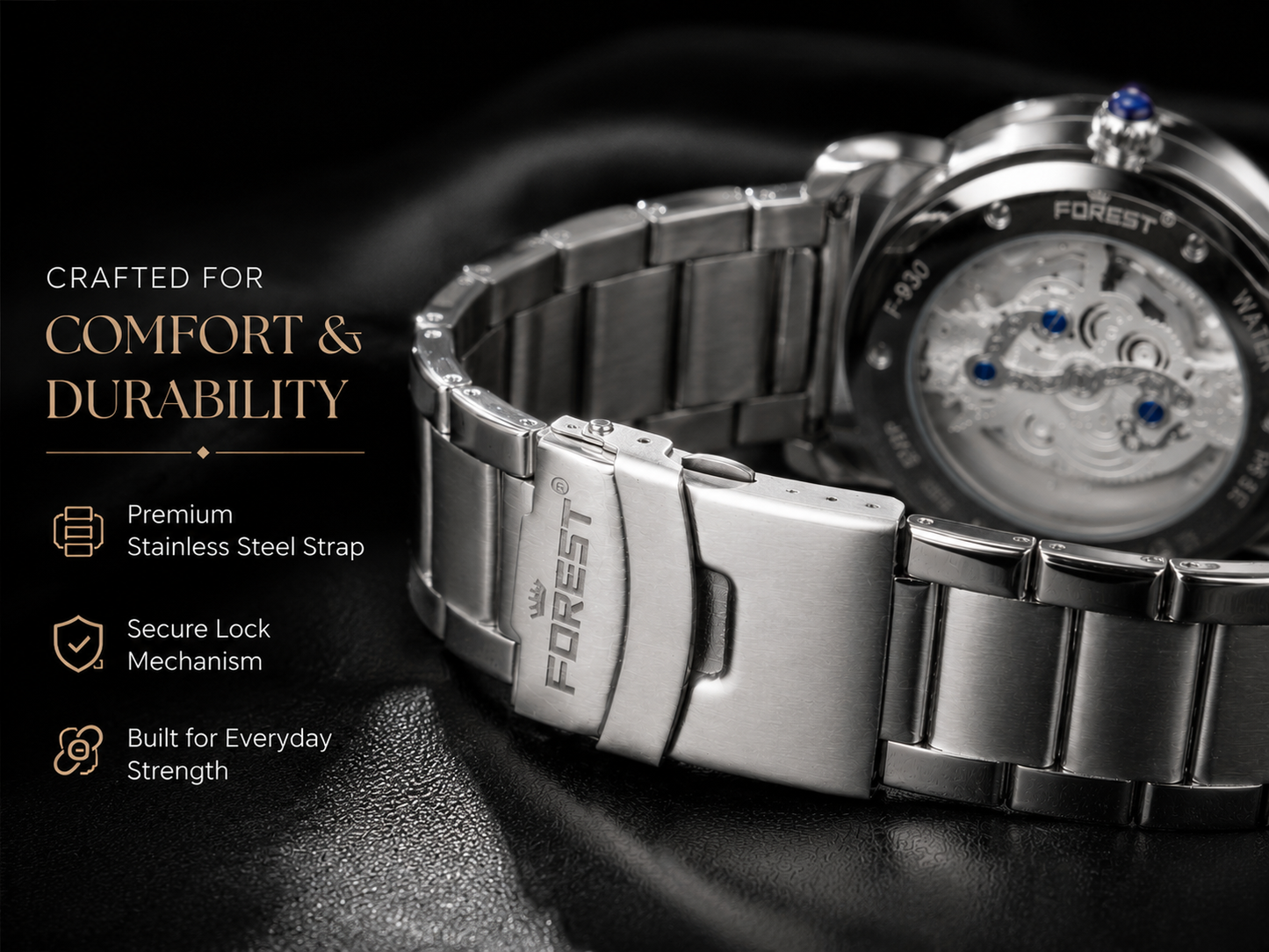 Matrix x Forest Edition Skeleton Stainless Steel Analog Watch For Men